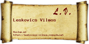 Leskovics Vilmos névjegykártya